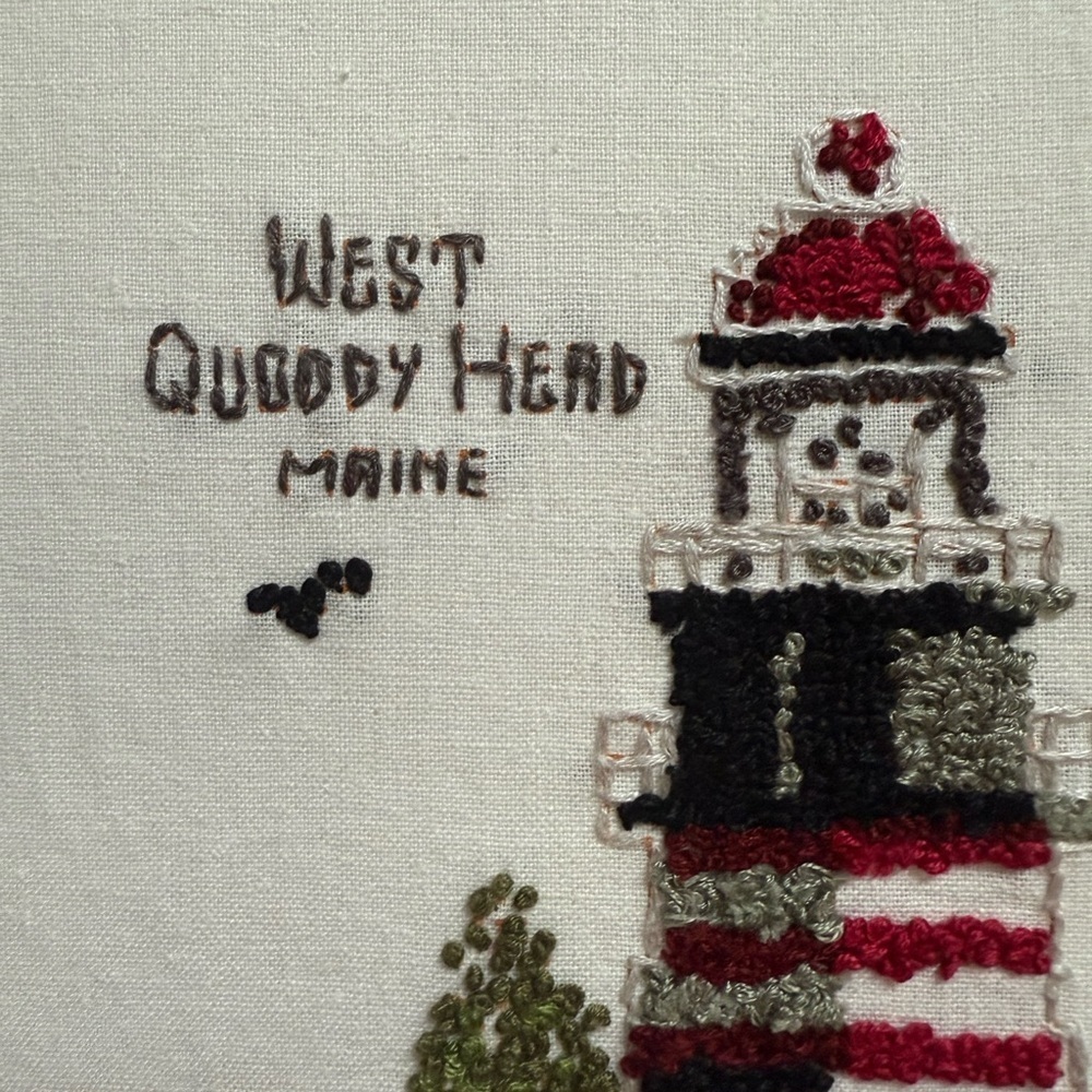 West Quoddy Head Lighthouse Embroidered Art - Picture 2 of 8
